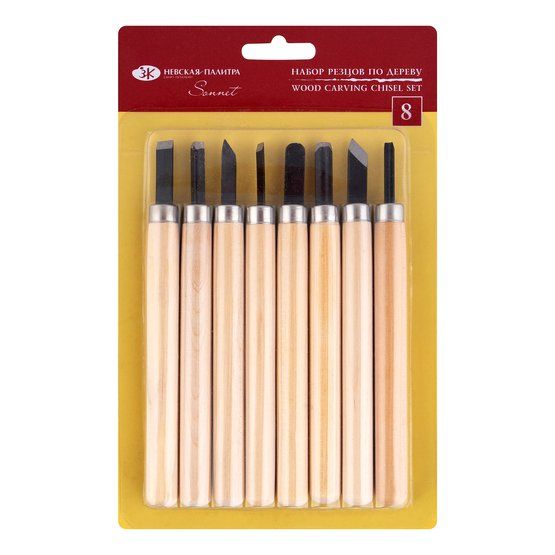 Набор резцов по дереву "Сонет", 8 шт.,в упак с европодвесом фото 1 — PalitraMastera
