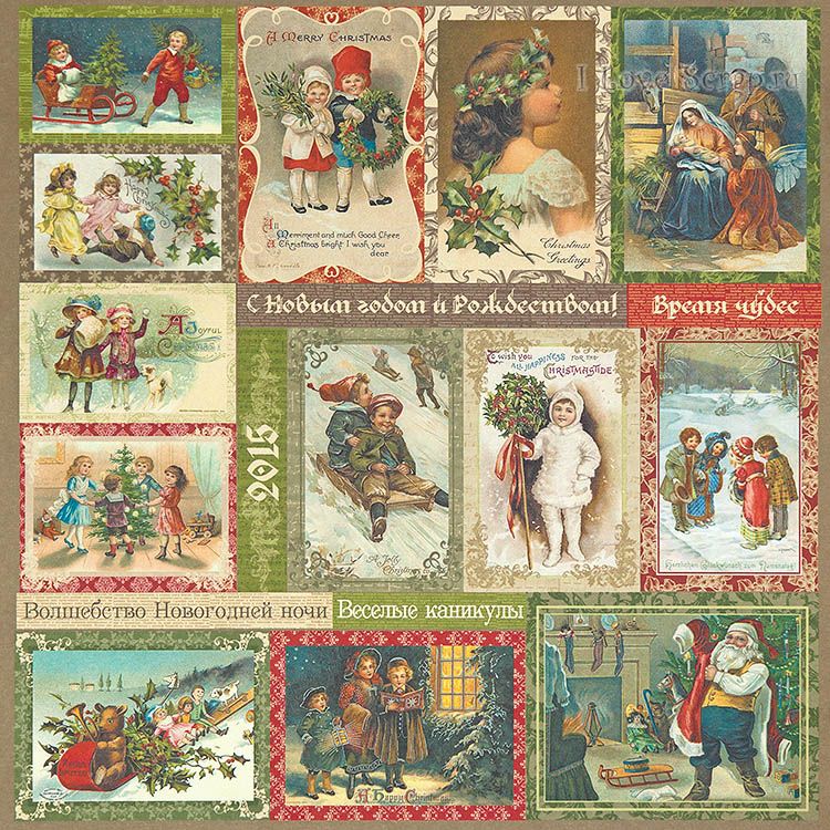 Бумага для скрапбукинга 30,5х30,5 см 180 гр/м двусторон Ночь перед Рождеством Волшебная История, 1 лист, 10 шт*уп фото 1 &mdash; PalitraMastera