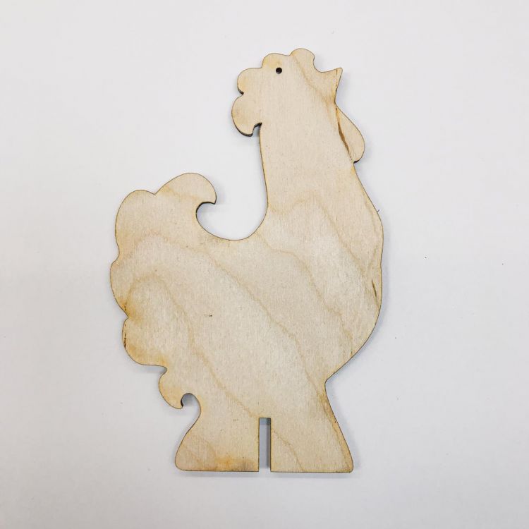 Петушок гжель на подставке 80*120 мм*3мм — PalitraMastera