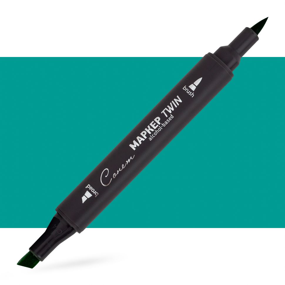 Маркер спиртовой Сонет Twin Brush, изумрудный светлый фото 1 — PalitraMastera