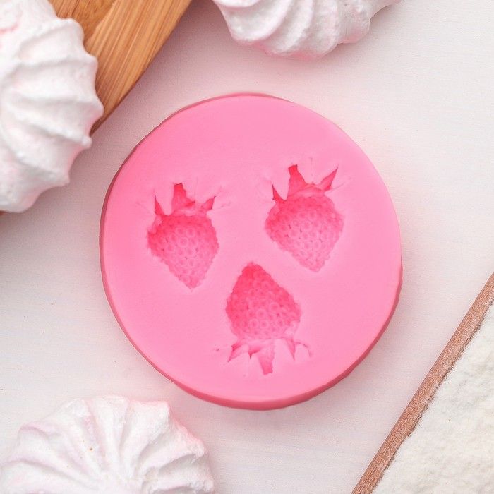 Молд силиконовый «Клубника», 5,55,5 см, цвет МИКС — PalitraMastera