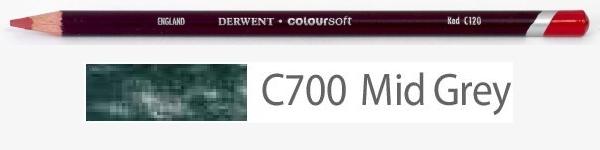 Цветной карандаш Coloursoft, мягкий, С700 серый средний, круглый корпус 8 мм, грифель - 4 мм. фото 1 &mdash; PalitraMastera