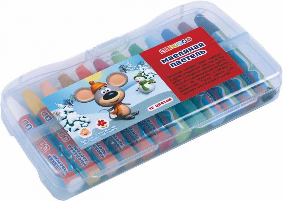 Пастель масляная "Цветик", 12 цветов, пластиковая упаковка--- фото 1 &mdash; PalitraMastera