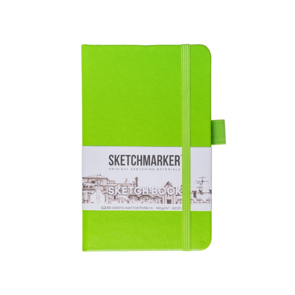 Блокнот для зарисовок Sketchmarker 140г/кв.м 9*14см 80л твердая обложка Зеленый луг фото 1 &mdash; PalitraMastera