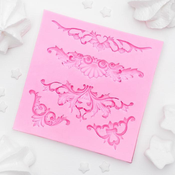 Молд силиконовый 10,5х10,5х0,7 см "Вензеля, лепнина" фото 1 — PalitraMastera