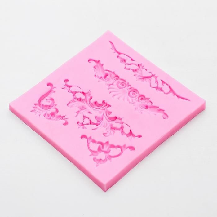 Молд силиконовый 10,5х10,5х0,7 см &quot;Вензеля, лепнина&quot; — PalitraMastera