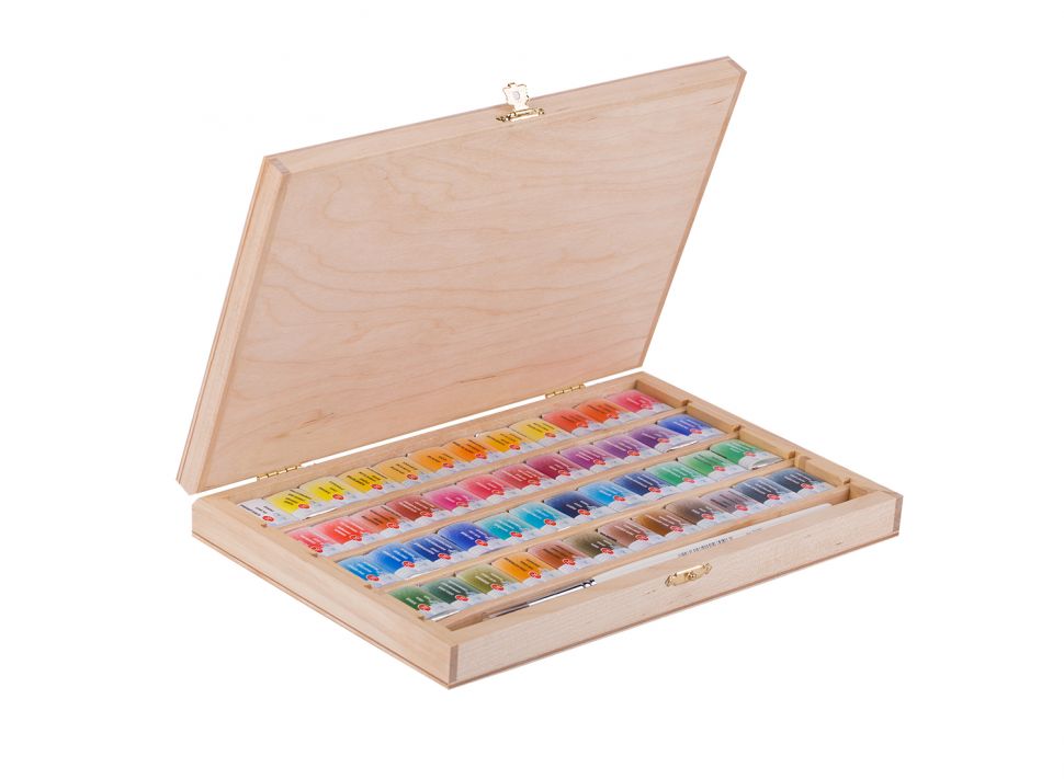 Набор акварели Белые Ночи 48 кювет кисть дерево фото 1 &mdash; PalitraMastera