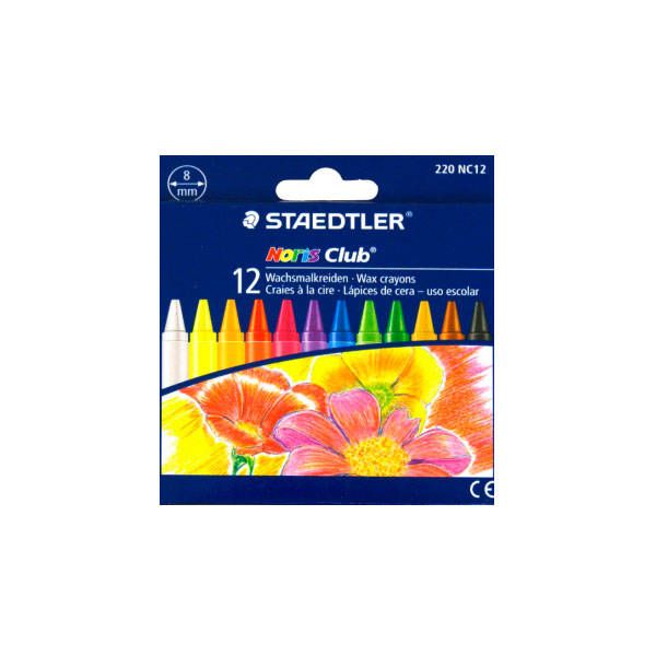 Набор мелков восковых Noris Club 220, 12 цв., в бумажной манжетке, круглые, в картонной коробке фото 1 — PalitraMastera