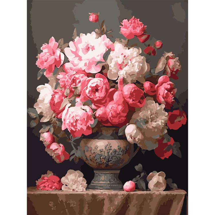 ST024 - Набор для рисования по номерам 'Натюрморт. Ваза с пионами', 30*40см, Cristyle — PalitraMastera