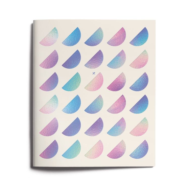 Тетрадь 48 л. А5 кл. скреп. офс. LOREX HOLOCHROME мел. карт. двойная обложка запечатка форзаца, soft touch, фольга — PalitraMastera