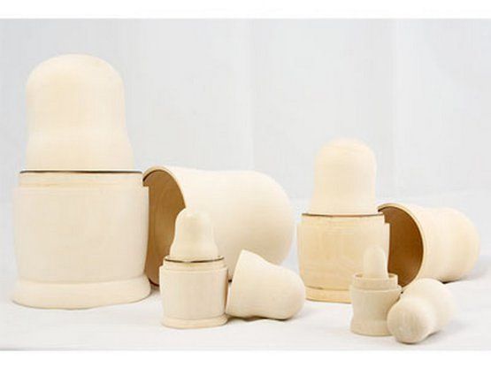 Деревянная заготовка из липы Матрешка 5ти-местная, высота 180 мм — PalitraMastera