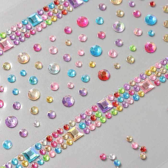 Наклейка пластик стразы "Квадратная дорога" цветная 22,5х11,5 см  10536704 &mdash; PalitraMastera