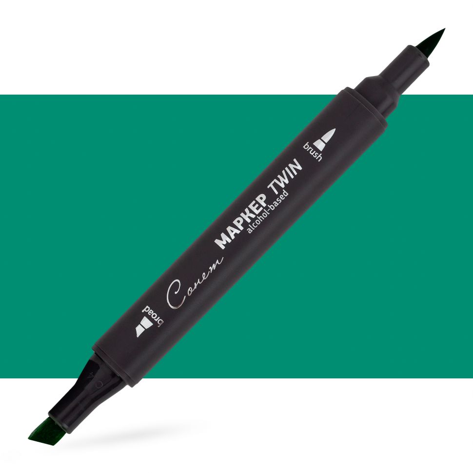 Маркер спиртовой Сонет Twin Brush, изумрудно-зеленый фото 1 — PalitraMastera