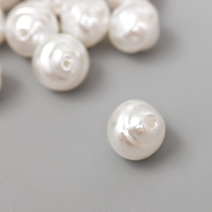 Бусины для творчества пластик «Жемчуг рогалик», набор 20 шт., 1х1х1 см &mdash; PalitraMastera