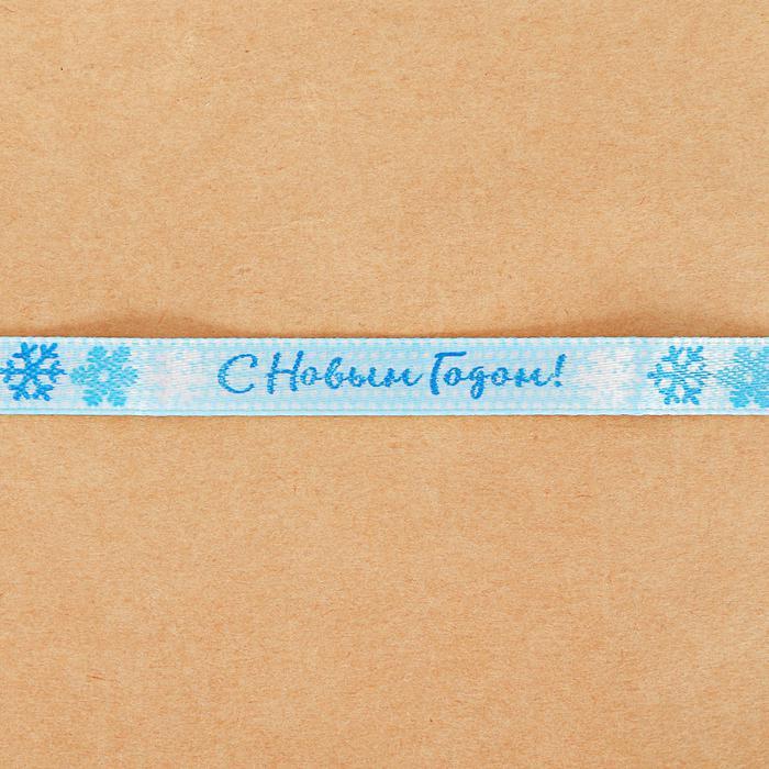 Лента атласная декоративная «Снежинки», 1 см х 2 м — PalitraMastera