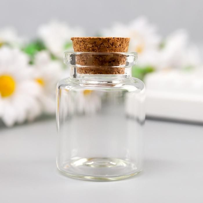 Декор для творчества стекло &quot;Бутылочка с пробкой&quot; 4х3х3 см  3565096 — PalitraMastera