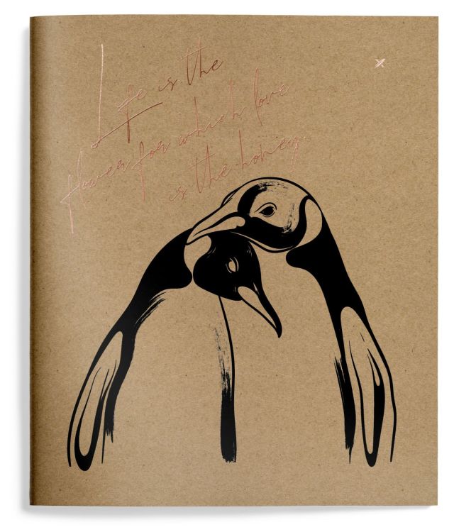 Тетрадь 48 л. А5 кл. скреп. офс. LOREX GLOW GOLD крафт запечатка форзаца фольга — PalitraMastera