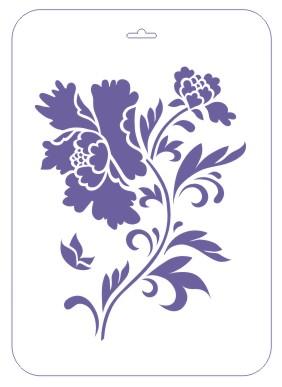 Трафарет пластиковый 22х31 см, Пион — PalitraMastera