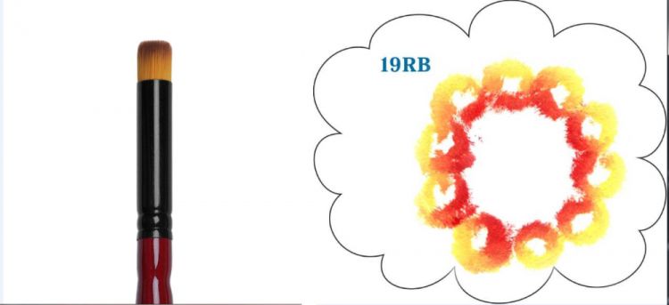 Кисть синт.трафаретная полая фигурная №09  Ж19-09,0RB — PalitraMastera