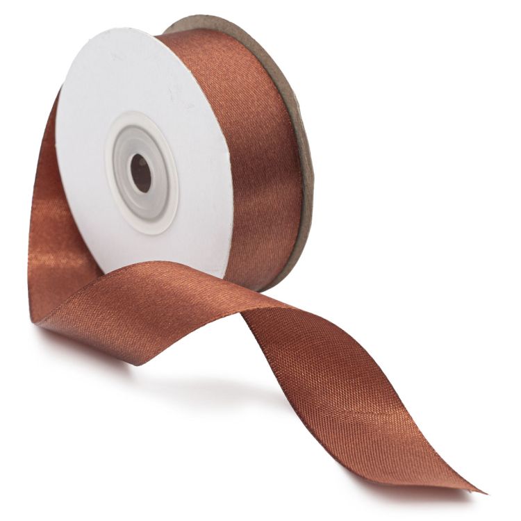 Лента атласная 2,5см*22,86м (074 медно-коричневый) — PalitraMastera