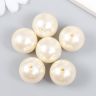 Бусины для творчества пластик «Жемчуг белый», d=2.2 см, набор 6 шт. фото 2 &mdash; PalitraMastera