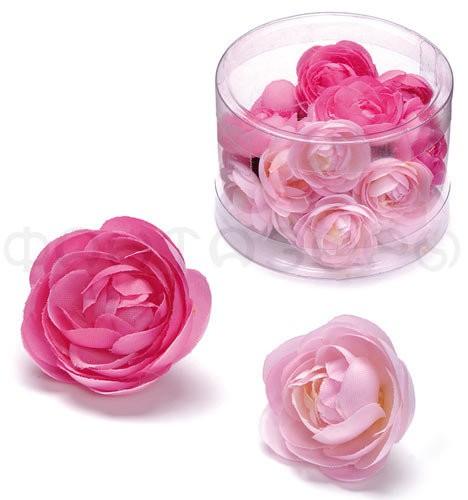 Цветы для декорирования "Лютики"в пластиковом боксе ткань,пластик 2,5-3 см, 1 шт  розовые оттенки . фото 1 — PalitraMastera