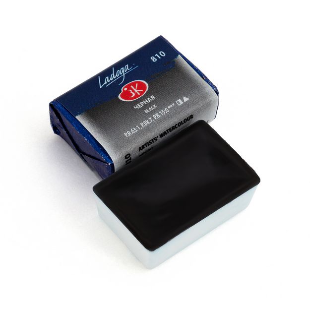 Ладога акварель кювета, 810 черная 2,5 мл фото 1 — PalitraMastera