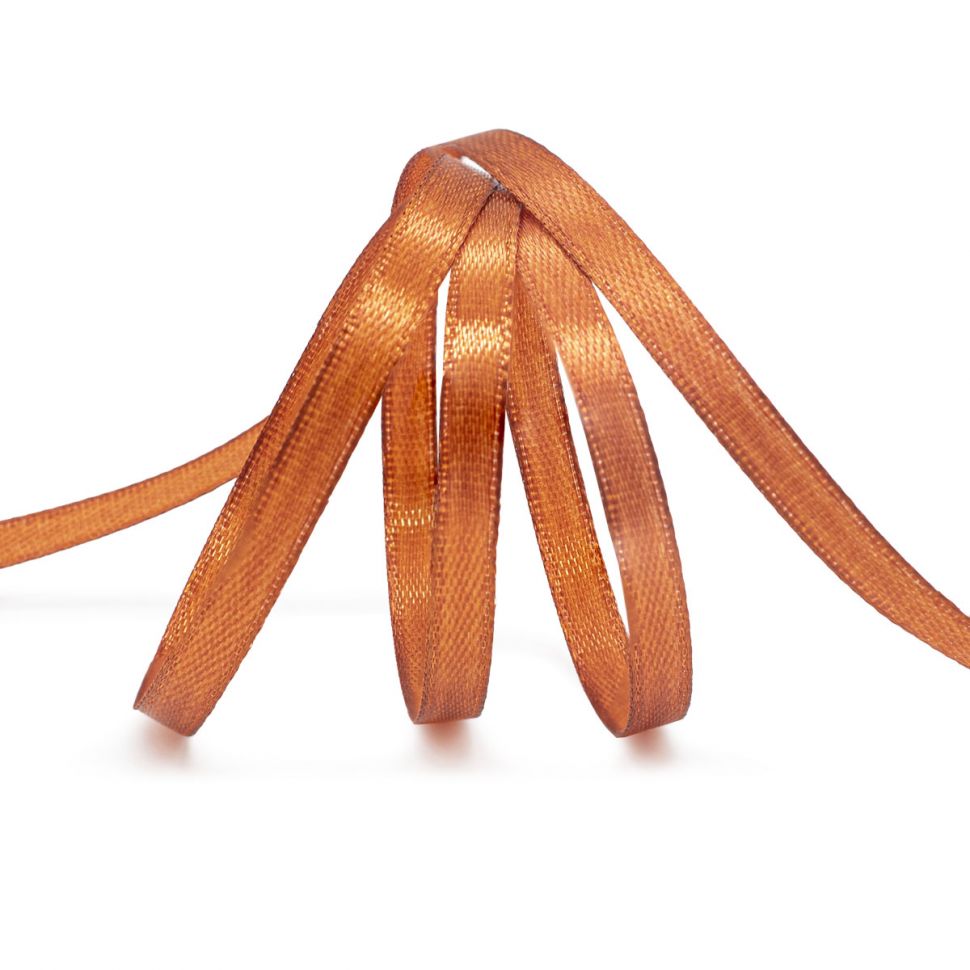Лента атласная 0,6см*22,86м (046 темно-оранжевый) фото 1 — PalitraMastera