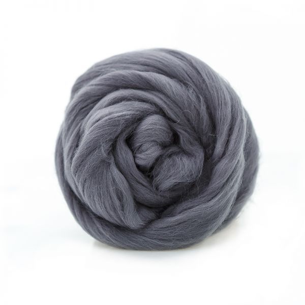 Тонкая  шерсть 100%  стальной  №1575, 100гр мериносовая для валяния &mdash; PalitraMastera