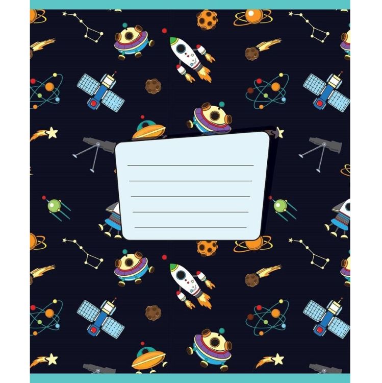 Тетрадь 18 л. лин. РАКЕТЫ мел. карт. тисн. фольгой — PalitraMastera