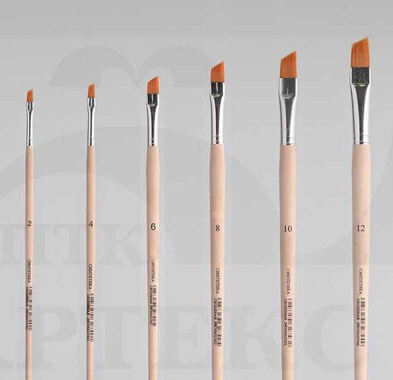 Кисть Синтетика плоская скошенная № 12 — PalitraMastera