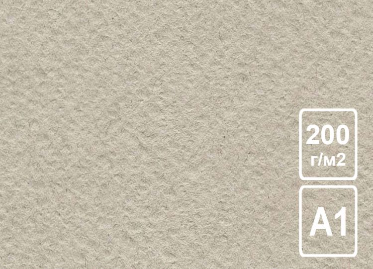 Бумага рисовальная А1 серая 200 г/м2.  610*860  (ГОЗНАК) — PalitraMastera