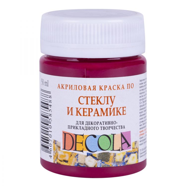 Розовая темн акрил стекло керамика Декола 50мл--- — PalitraMastera