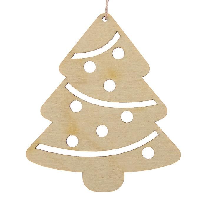 Новогодний подвес &quot;Ёлочка&quot;, бежевый, 7 см + нитка 2785605 — PalitraMastera