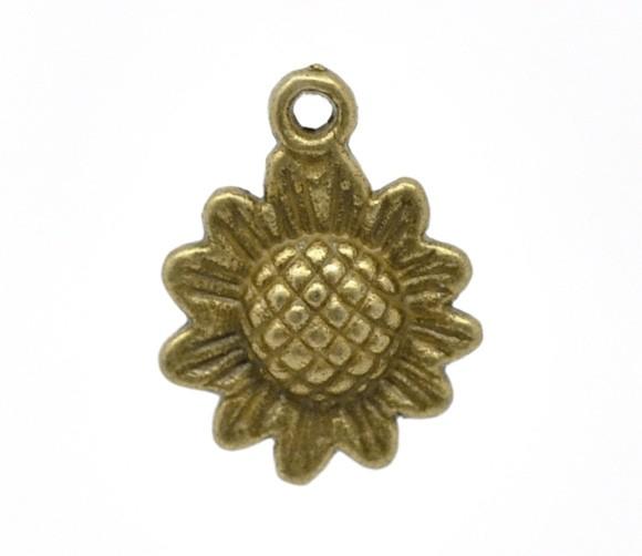 Подвеска &quot;Подсолнух&quot; 16x12mm (под античную бронзу) — PalitraMastera