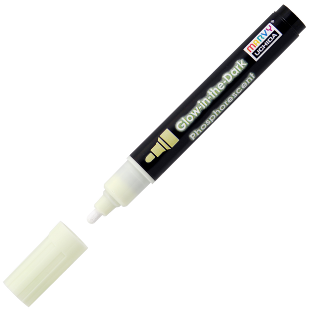 Маркер для светл., темн. и джинс. тканей, 2-4 мм светящийся в темноте GO GREEN/Marvy фосфорицирующие  люминесцентные — PalitraMastera
