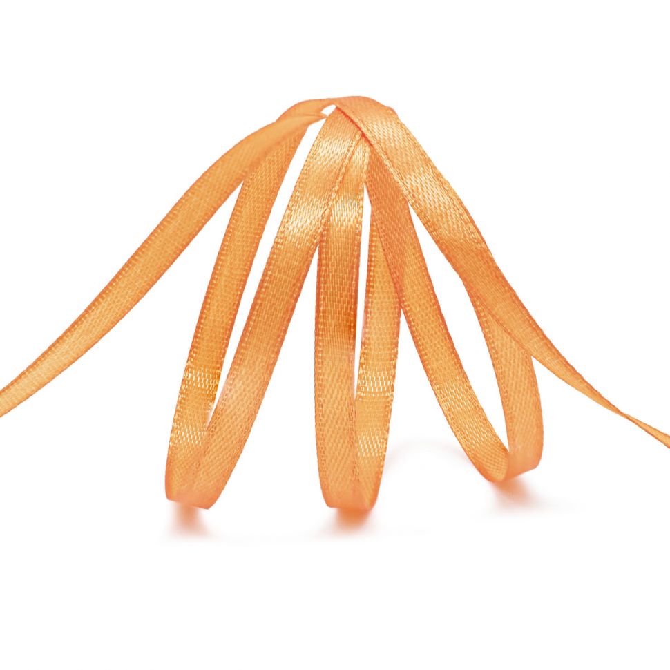 Лента атласная 0,6см*22,86м (044 оранжевый) фото 1 — PalitraMastera