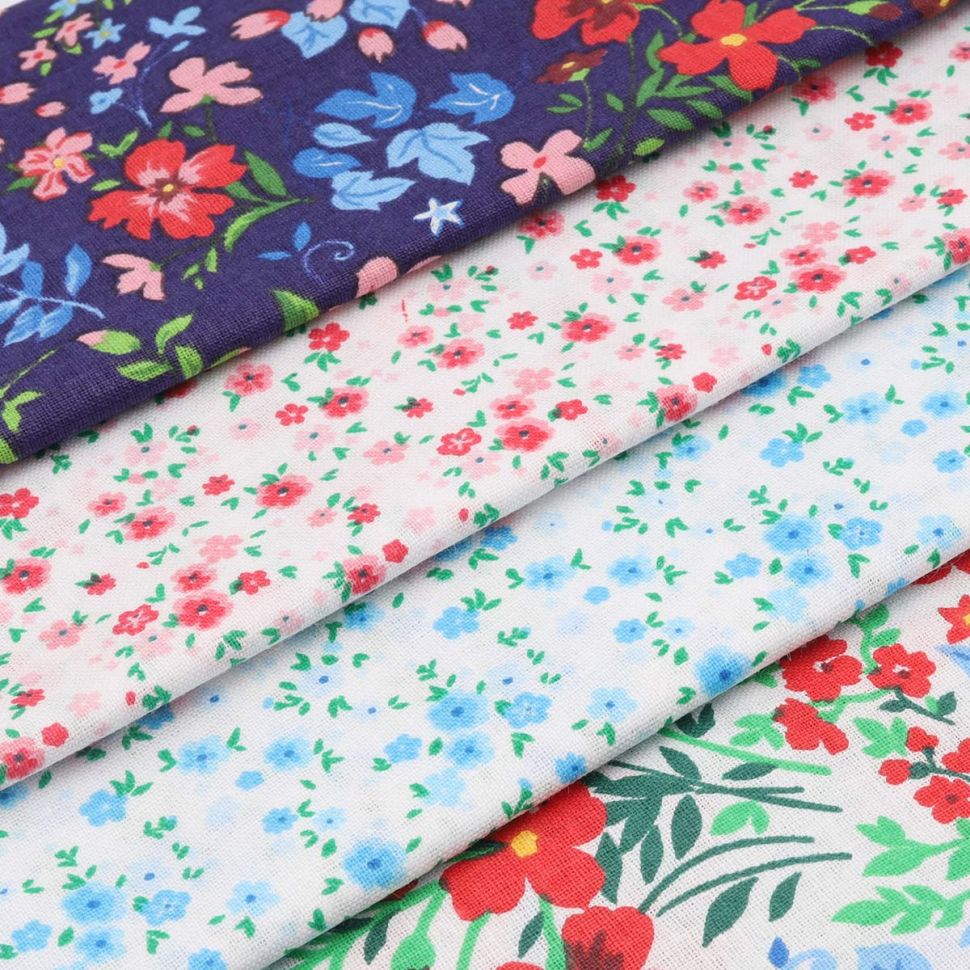 Ткань для рукоделия, хлопок (ситец), размер 40*50 см, набор 4 шт фото 1 — PalitraMastera