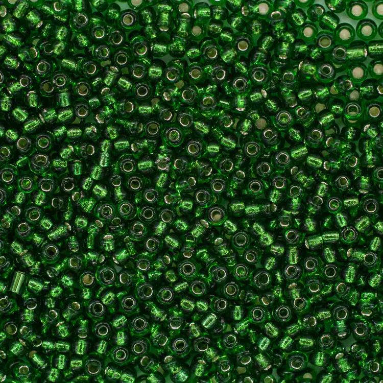 Бисер Astra&amp;Craft 11/0, 20г (27B зеленый/прозр.серебрист.центр(круг.отв.)) — PalitraMastera