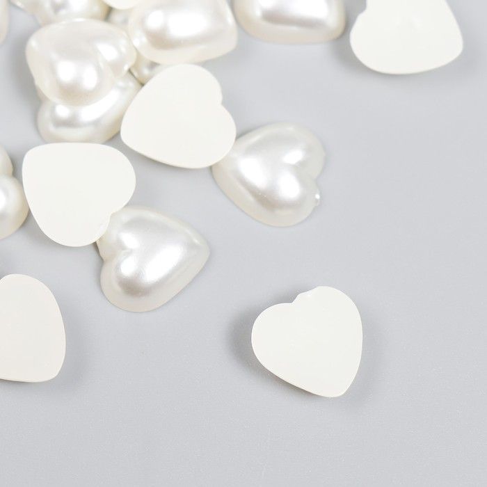 Декор для творчества пластик &quot;Сердце жемчужное&quot; 1,2х1,2 см (набор 25 шт) — PalitraMastera