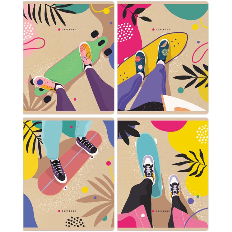 Тетрадь 48л., А5, клетка BG &quot;На скейте&quot; — PalitraMastera