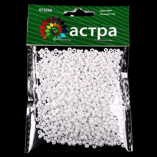 Бисер Астра 11/0, 20г (M41 белый/непрозр.матовый) — PalitraMastera