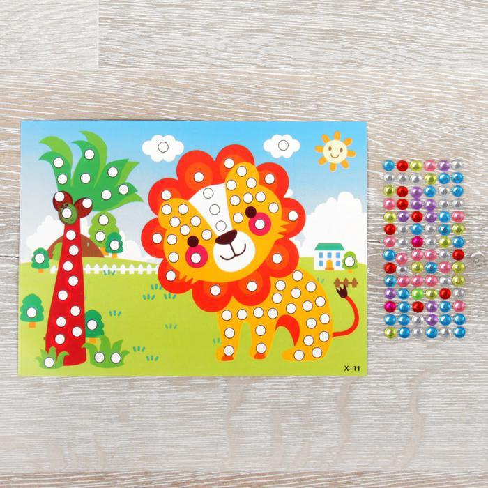 Аппликация круглыми стразами "Лев" 2294301 фото 1 — PalitraMastera