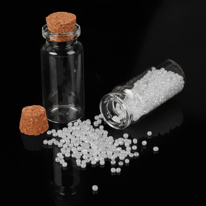 Набор баночек для хранения бисера, d = 2,2 * 5 см, 5 шт, с закруч.крышками — PalitraMastera