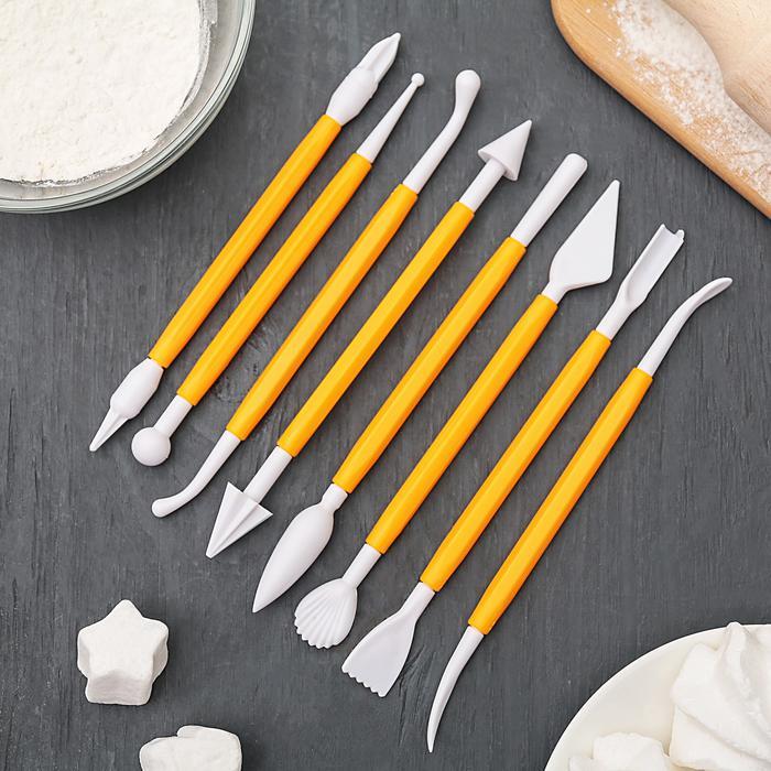 Набор приспособлений для моделирования кондитерских украшений 8 шт, цвет МИКС &mdash; PalitraMastera