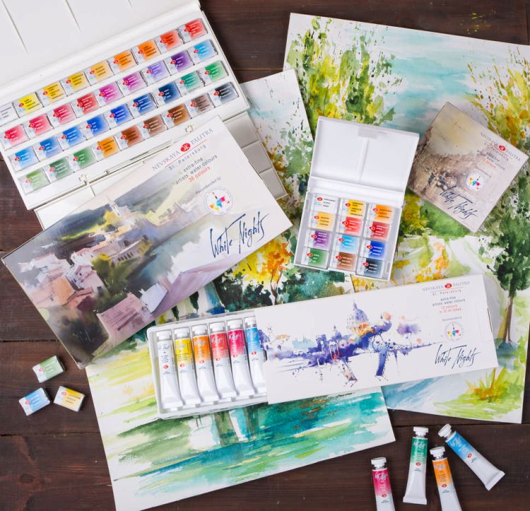 Набор акварели Белые Ночи пластиковый коррекс 24 кюветы — PalitraMastera