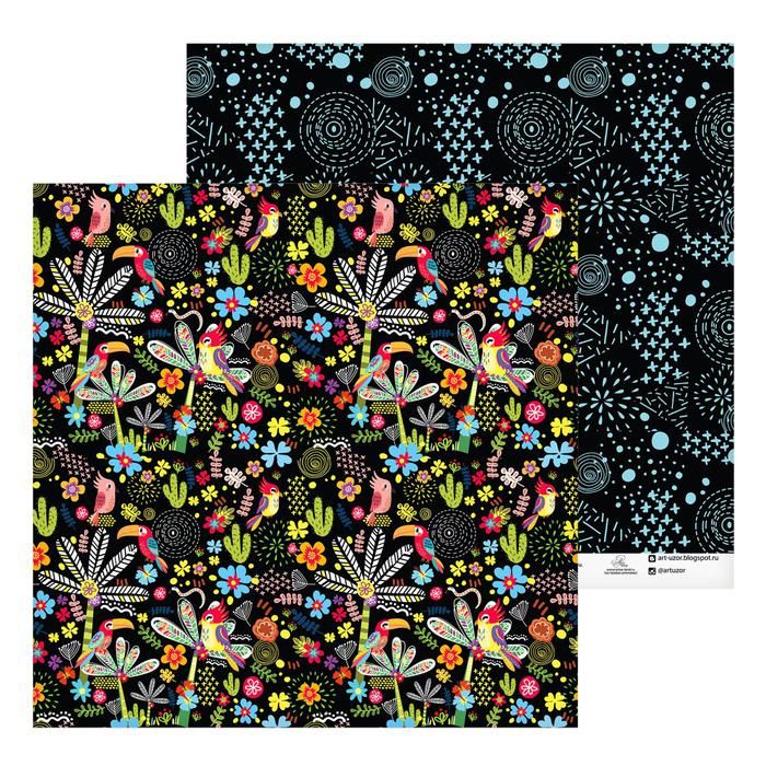 Бумага для скрапбукинга "Райские птички", 30.5х30.5 см 2655809 фото 1 — PalitraMastera