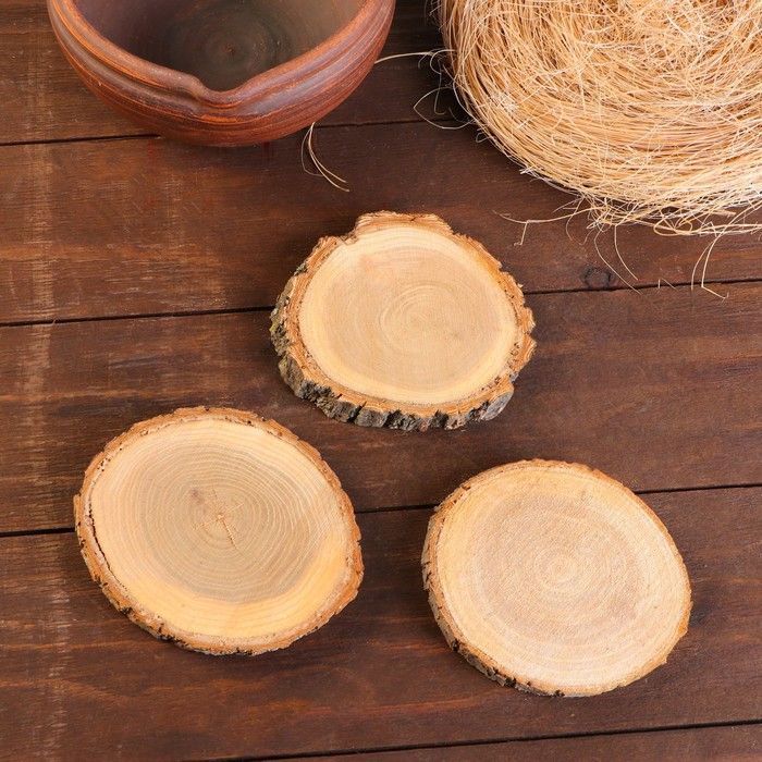 Набор спилов дуба 3шт 8х10х1см 10167468 фото 1 — PalitraMastera