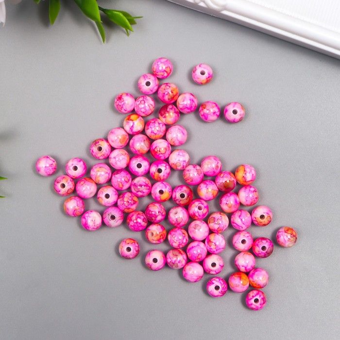 Бусины для творчества пластик &quot;Мраморные. Сирень&quot; d=0,8 см набор 20 гр  7490022 — PalitraMastera