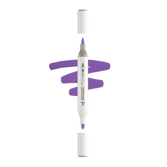 Маркер акриловый двусторонний "Сонет", перо кисть/пуля, виноградный фото 1 — PalitraMastera